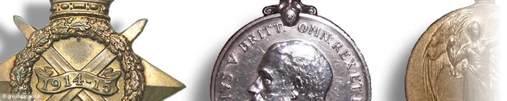 Detail of British WW1 medal set