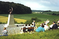 Guide at Mametz Wood on the July 1916 Somme battlefield.