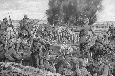 German troops advance. (4)