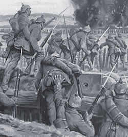 German troops advance.