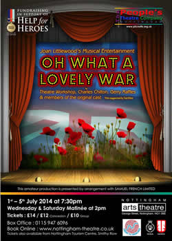 Oh what a lovely war poster, Nottingham People's Theatre.