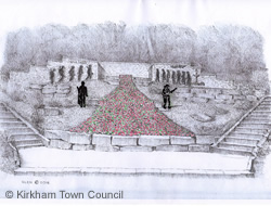 Poppy installation at Kirkham Cenotaph.