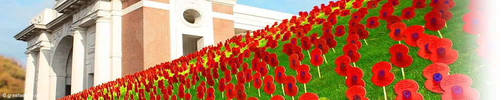 Royal British Legion Flanders Field of Poppies at the Menin Gate, Ieper (Ypres), for 11 November.