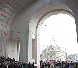 Poppy petals during the ceremony.
