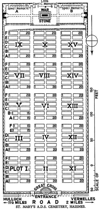Plan of St. Mary's A.D.S. Cemetery (CWGC).