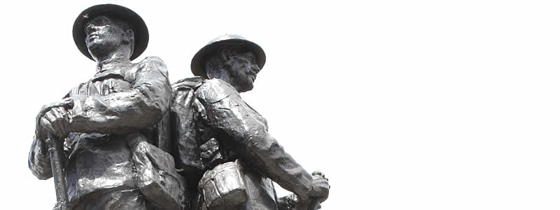 Two of the three figures on the 37th Division Memorial, Monchy-le-Preux, Artois battlefield.