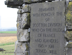 Inscription on the 9th Scottish Division memorial.