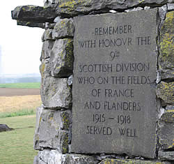 Words inscribed on the 9th Scottish Division memorial.