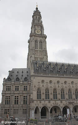 The reconstructed Belfry and Town Hall, now also housing the Tourist Office in Arras.