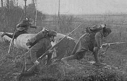 French soldiers advancing towards the German lines near Arras.