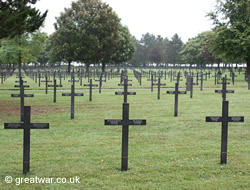 Neuville St Vaast German Cemetery on the French Flanders and Artois battlefield.