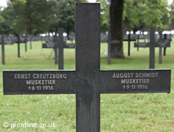 Neuville St Vaast German Cemetery on the French Flanders and Artois battlefield.