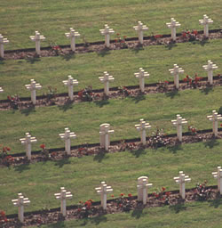 Some of the thousands of individual graves in the cemetery.