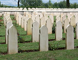 Muslim gravestones facing east.