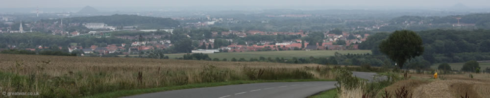 View from Notre Dame de Lorette to the north-east and the Lens-Lievin plain. View from Notre Dame de Lorette to the north-east and the Lens-Lievin plain.