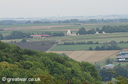 View looking south-east towards Arras from the high ground of Notre Dame de Lorette.