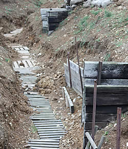 Trench section at the Musee Vivant, Notre Dame de Lorette.