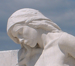Detail of the grieving mother on the Vimy Memorial.