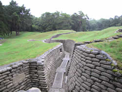 Preserved section of Front Line trench at Vimy Memorial Park.