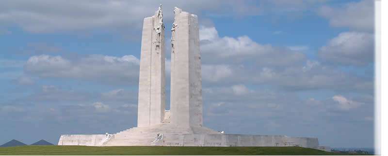 The Canadian National Vimy Memorial at Vimy Ridge on the 1914-1918 Artois battlefields, northern France.