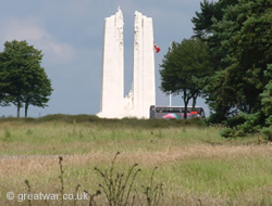 View to north-east from No-Mans-Land between the Front Lines at the start of the Battle of Arras on 9 April 1917.