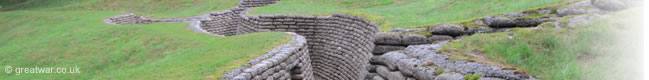 Trench remains at Vimy Memorial Park on the French Flanders battlefields, France.