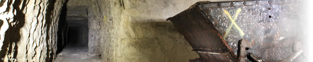 Mining truck in the tunnels of Wellington Quarry - la Carriere Wellington, Arras, France.