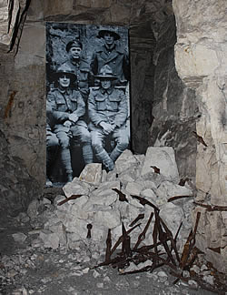 Pick axes in the tunnels at the Wellington Quarry.