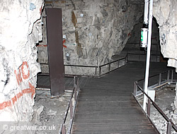 Walkway in the tunnels of the Wellington Quarry.
