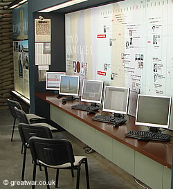 Visitors can browse the biographical database at the Thiepval Visitor Centre.
