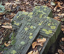 German gravestone cleared from the battlefield near Ypres after 1918.