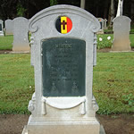 Grave in the Belgian military cemetery at Houthulst Forest on the Ypres Salient battlefields, Belgium.