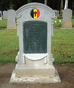 Grave in the Belgian military cemetery at Houthulst Forest on the Ypres Salient battlefields, Belgium.