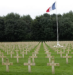 Saint-Charles-de-Potyze French military cemetery, north east of Ypres (Ieper), Belgium.