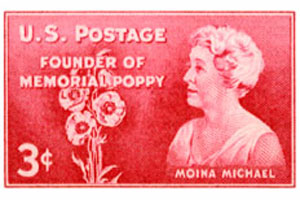 Commemorative 3 cent stamp to honour Moina Michael.