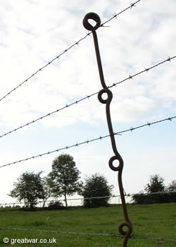 British iron post for barbed wire.