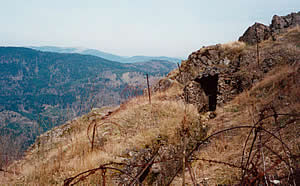 A bunker and trench on the Hartmannswillerkopf mountain in the Vosges