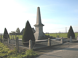 Belgian Grenadiers memorial on the west bank of the canal north of Lizerne. The Belgian line held firm against the German attack.