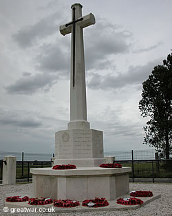 Cross of Sacrifice at the R E Grave, Railway Wood near Hooge.
