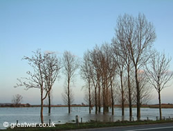 Flooded landscape on the Yser/IJzer plain.