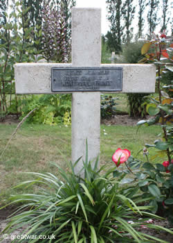 Cross for French soldier Jean Henri Buthod, serving with the 62nd B.C.A. (Battalion de Chasseurs Alpins) who died on 9th June 1918.