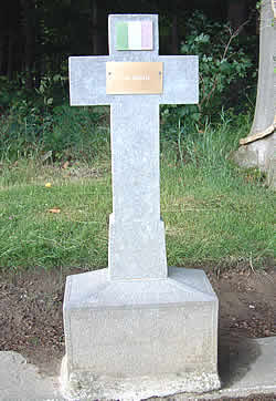 Cross for an Italian soldier named Zilio Battista who is buried in the Belgian Military Cemetery at Houthulst north of Ieper (Ypres) in Belgium.