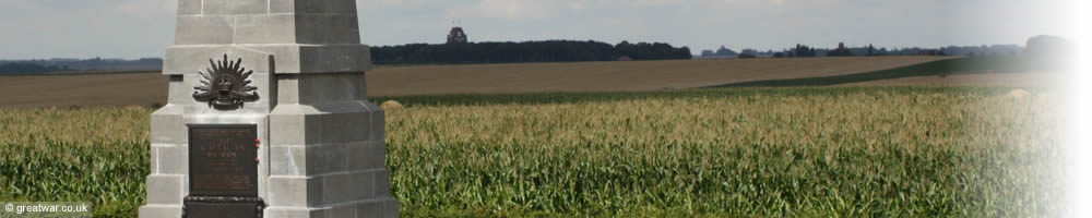 1st Australian Division Memorial, looking north-west with the Thiepval Memorial to the Missing on the skyline.