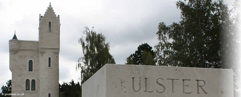 Ulster Memorial Tower to 36th (Ulster) Division on the Somme battlefield, France.