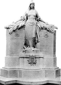 1870 war memorial by sculptor Henri Gauquie and architect Henri Guillaume in Semur-en-Auxois, Burgundy, eastern France.