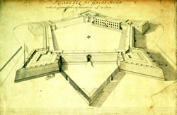 Sketch of the star-shaped Castle of Good Hope dating from 1884.