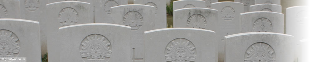 Australian headstones in Adelaide Cemetery, Villers-Bretonneux, France