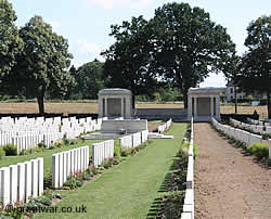Reseeding of the grass at Delville Wood Cemetery.