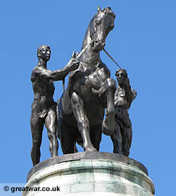 Bronze sculpture on the top of the Memorial's arch.