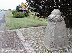 One of the Bornes du Front (Demarcation Stones) at Villers-Bretonneux, France.